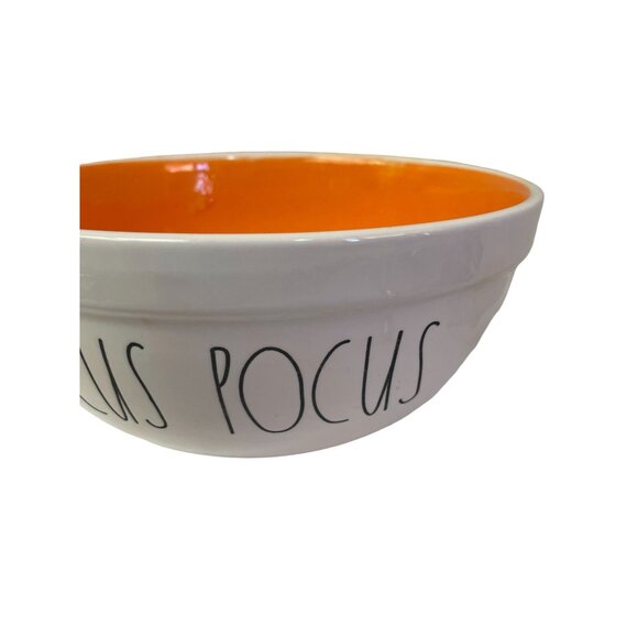 RAE Dunn Artisan Collection White Orange Halloween Hocus Pocus Bowl 5"H x 8.5"W - Picture 3 of 11
